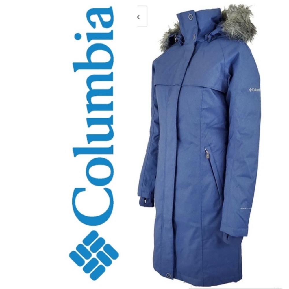 Columbia Flurry Run Down Insulated Warm Hooded Jacket Parka Coat Nocturnal XS